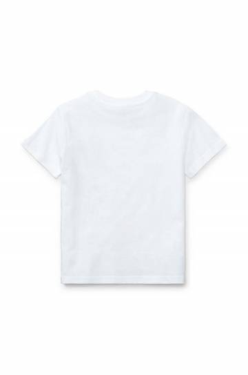Детская хлопковая футболка Polo Ralph Lauren цвет белый гладкая Детская хлопковая футболка Polo Ralph Lauren цвет белый гладкая