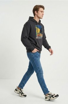 Джинси slim fit з ефектом прання - темно-синій
