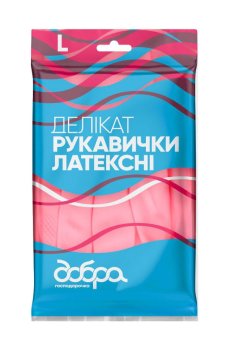 Перчатки латексные Добра господарочка Деликат, размер L
