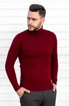 Мужской бордовый гольф-водолазка RG-39-golf-bordovij