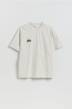 Reserved - Футболка релаксед з принтом на спині - світло-сірий - 727JM-09X