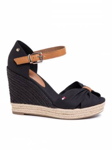 Tommy Hilfiger Еспадрильї Basic Opened Toe High Wedge FW0FW04784 Чорний Tommy Hilfiger Еспадрильї Basic Opened Toe High Wedge FW0FW04784 Чорний