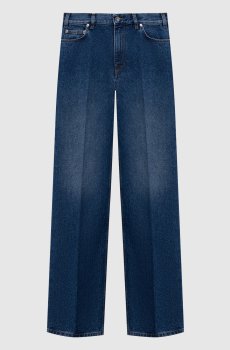 Синие джинсы с логотип патч