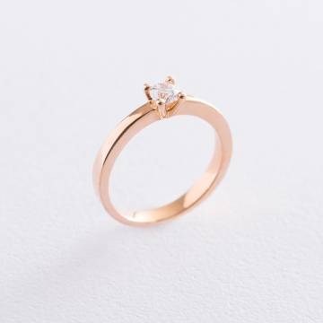 Помолвочное кольцо в красном золоте (куб. цирконий Swarovski) к06225 Помолвочное кольцо в красном золоте (куб. цирконий Swarovski) к06225