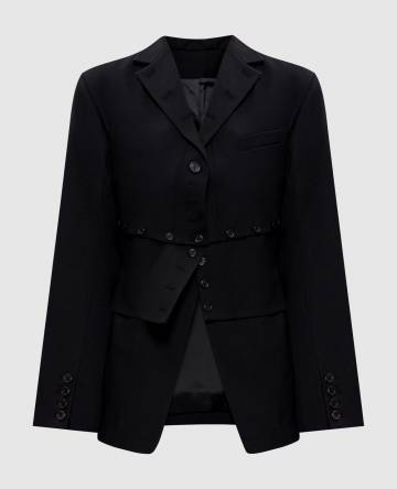 Черный жакет с шерстью двойной конструкции Черный жакет с шерстью двойной конструкции