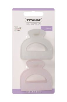 Заколка-краб для волос Titania матовый, розовый, 5 см, 2 шт (8328)