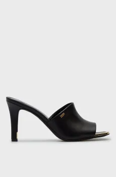Женские черные кожаные мюли BRONX Черный 5.5 DKNY K1977666