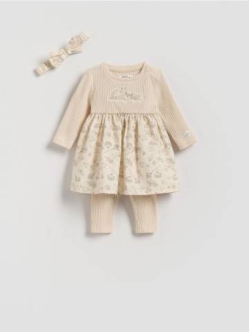 Reserved - BABIES` DRESS, TROUSERS & HEADBAND - кремовий - 922CY-01X Reserved - BABIES` DRESS, TROUSERS & HEADBAND - кремовий - 922CY-01X