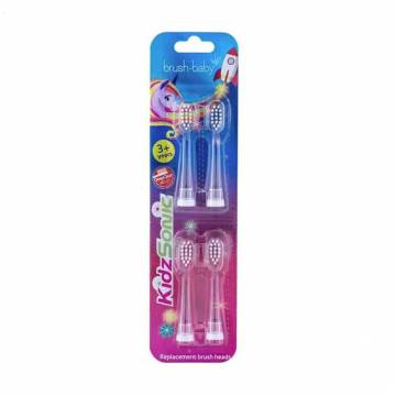 Насадки к детской электрической зубной щетке Brush-Baby KidzSonic от 3 лет, 4 шт Насадки к детской электрической зубной щетке Brush-Baby KidzSonic от 3 лет, 4 шт