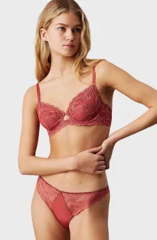 Женские терракотовые трусики THONG Красный XS Calvin Klein 000QF8093E