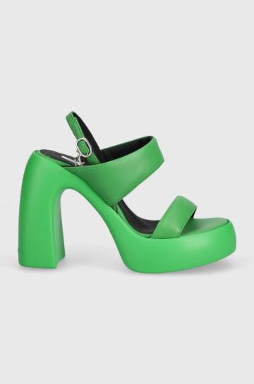 Кожаные сандалии Karl Lagerfeld ASTRAGON HI цвет зелёный KL33724 Кожаные сандалии Karl Lagerfeld ASTRAGON HI цвет зелёный KL33724