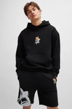 Мужское черное худи Черный XL HUGO 50517408;001