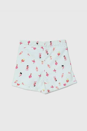 Детские хлопковые шорты Guess цвет бирюзовый с узором