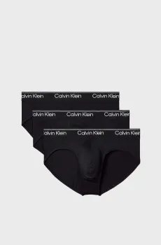 Мужские черные брифы (3 шт) HIP BRIEF Черный M Calvin Klein LV00NB4408
