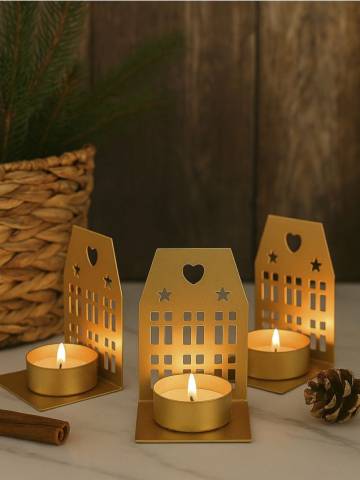 Підсвічники 3 шт - золотий