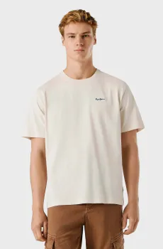 Мужская бежевая футболка CONTRAST Бежевый XL Pepe Jeans PM5010179