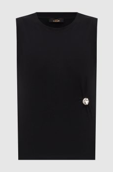 Черный топ с кристаллом