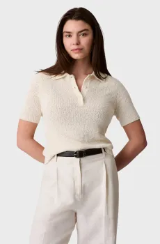 Женское белое поло Summer Boucle Белый XXS Calvin Klein Jeans LV047C300G