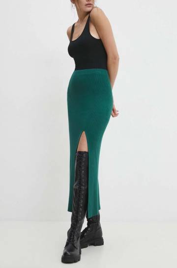 Юбка Answear Lab цвет зелёный maxi расклешённая Юбка Answear Lab цвет зелёный maxi расклешённая