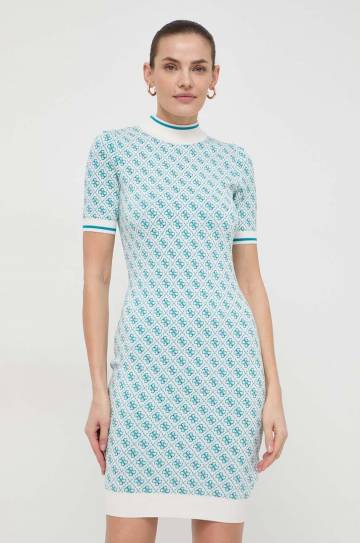 Платье Guess цвет бежевый mini облегающее Платье Guess цвет бежевый mini облегающее