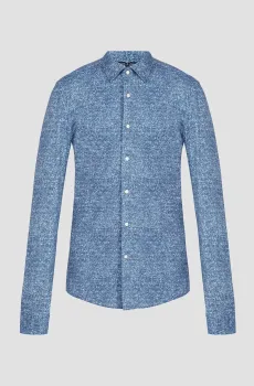 Мужская синяя рубашка Синий 42 BOSS 50513462;460