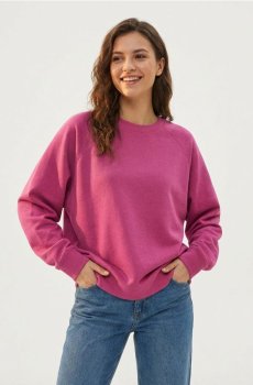 Кофта з круглим вирізом - яскраво-рожевий