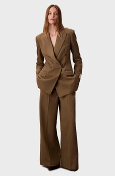 Женские коричневые шерстяные брюки Wool Коричневый 6 Calvin Klein LV044D407G