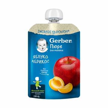Детское фруктовое пюре Gerber Яблоко и абрикос, с 6 месяцев, 150 г Детское фруктовое пюре Gerber Яблоко и абрикос, с 6 месяцев, 150 г