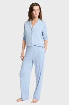 Женская голубая пижама (рубашка, брюки) LUDVIKA Голубой S Etam 6556079
