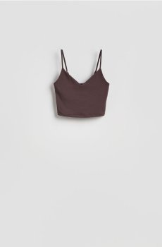 Reserved - Кроп топ - темно коричневий - 435HT-89X