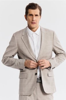 Reserved - Піджак slim fit з віскозою - кавовий - ZI519-84P