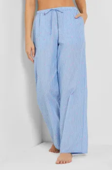 Женские голубые брюки в полоску BEGONIA Голубой L Etam 6546969