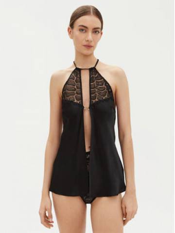 Chantelle Пеньюар Reptilia C01NI5 Чорний Regular Fit Chantelle Пеньюар Reptilia C01NI5 Чорний Regular Fit