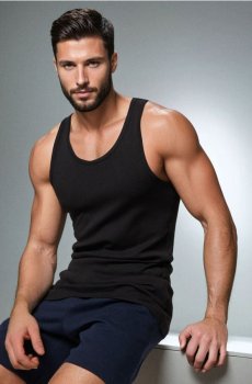 Бавовняна майка на бретелях - чорний