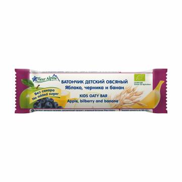 Детский батончик Fleur Alpine Organic Овсяный, Яблоко, черника и банан, от 3 лет, 23 г Детский батончик Fleur Alpine Organic Овсяный, Яблоко, черника и банан, от 3 лет, 23 г