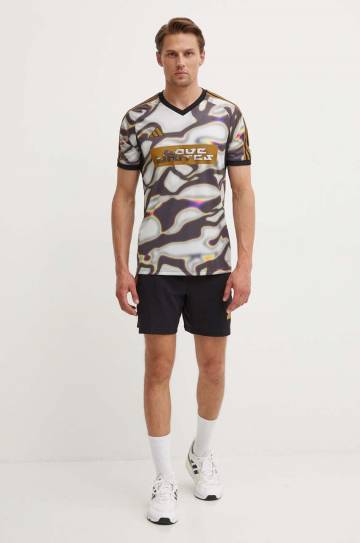 Футболка для тренинга adidas Performance Pride цвет чёрный узорный IW3955 Футболка для тренинга adidas Performance Pride цвет чёрный узорный IW3955