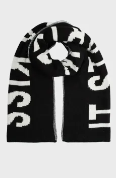 Женский черный шарф Scarf It started with a kiss Черный ONESIZE Mexx CB0119036W