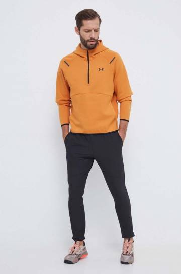 Кофта для тренинга Under Armour Unstoppable цвет оранжевый с капюшоном однотонная Кофта для тренинга Under Armour Unstoppable цвет оранжевый с капюшоном однотонная