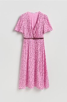 Reserved - Сукня з ланцюжком на поясі - рожевий - 350HK-30X