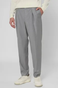 Мужские серые шерстяные брюки Серый 50 BOSS 50551829;041