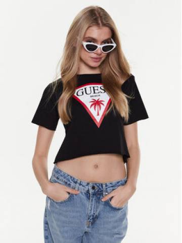 Guess Футболка Logo E02I01 JA914 Чорний Boxy Fit Guess Футболка Logo E02I01 JA914 Чорний Boxy Fit