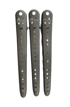 Парикмахерский зажим для волос Zauber-manicure металлический, серый, 3 шт (06-095B-3)