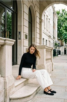 Водолазка в рубчик - чорний