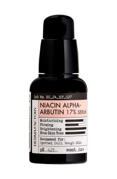 Осветляющая сыворотка для лица Derma Factory Niacin Alfa-Arbutin 17% Serum с ниацинамидом и альфа-арбутином, 30 мл