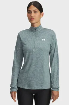 Женский бирюзовый лонгслив Tech 1/2 Zip-Twist Синий S Under Armour 1384225-587