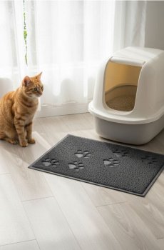 Нековзкий килимок для тварин - темно-сірий