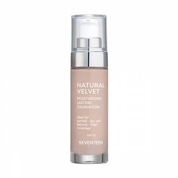 Стойкий тональный крем Seventeen Natural Velvet Long Lasting Matte Foundation SPF 20, 04 True Beige, 30 мл Стойкий тональный крем Seventeen Natural Velvet Long Lasting Matte Foundation SPF 20, 04 True Beige, 30 мл