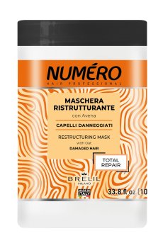 Восстанавливающая маска Brelil Numero Total Repair Mask для слабых и поврежденных волос, с экстрактом овса, 1 л