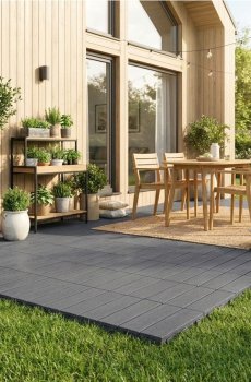 Набір садових плиток, 4 шт. - темно-сірий