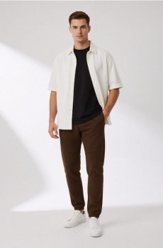 Штани regular fit - кавовий